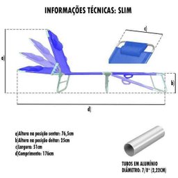 Espreguiçadeira Slim Pink 100kg Zaka - 6