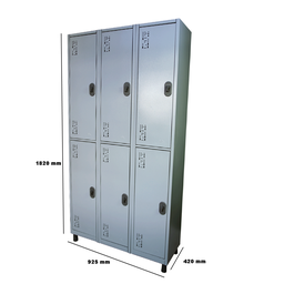 Armário Roupeiro Aço 6 Portas Grande Vestiário Academia Locker - 1