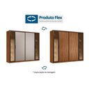 Ver imagem 2 de Guarda Roupa Casal 4 Portas de Correr (2 C/ Vidros Reflecta) e 4 Gavetas Laredo Flex Nogueira/