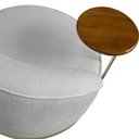 Ver imagem 6 de Poltrona Decorativa Andromeda Linho Bouclê Cinza Claro Base Giratória de Ferro - Pallazio