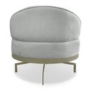 Ver imagem 5 de Poltrona Decorativa Andromeda Linho Bouclê Cinza Claro Base Giratória de Ferro - Pallazio