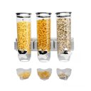 Ver imagem 4 de Dispenser de Parede Porta Cereais Triplo Alimentos Organizador Gigante Sucrilhos Granola Cozinha 3 P