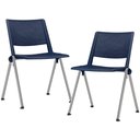 Ver imagem 1 de Kit 02 Cadeiras Empilhável Fixa Lift F02 Base Aço Cinza Azul - Lyam Decor