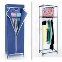 Ver imagem 4 de Guarda Roupa Cabideiro Portatil Arara Cabideiro Armario Multifuncional Dobravel Organizador Azul