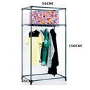 Ver imagem 5 de Guarda Roupa Cabideiro Portatil Arara Cabideiro Armario Multifuncional Dobravel Organizador Azul
