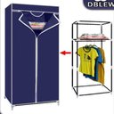 Ver imagem 3 de Guarda Roupa Cabideiro Portatil Arara Cabideiro Armario Multifuncional Dobravel Organizador Azul