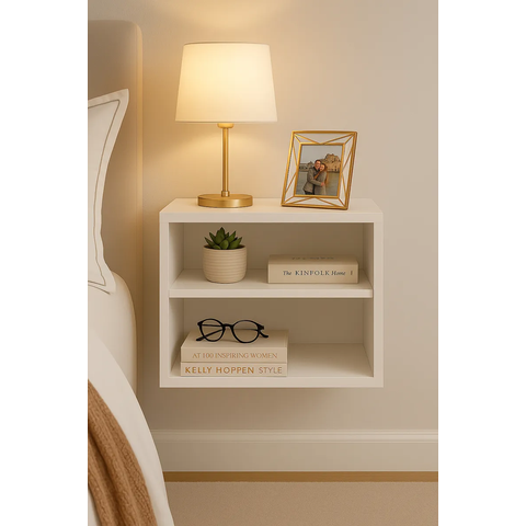 Mesa Cabeceira Criado Suspenso Mudo Mesinha Quarto Cama Mdf Fosco:branco