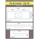 Ver imagem 2 de Tampo Pia De Cozinha Rorato 1,60 M Cuba Central Preto