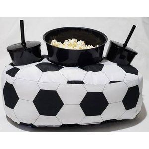 Kit Almofada Com Porta Pipoca 1 Balde + 2 Copos Bola de Futebol APP3008