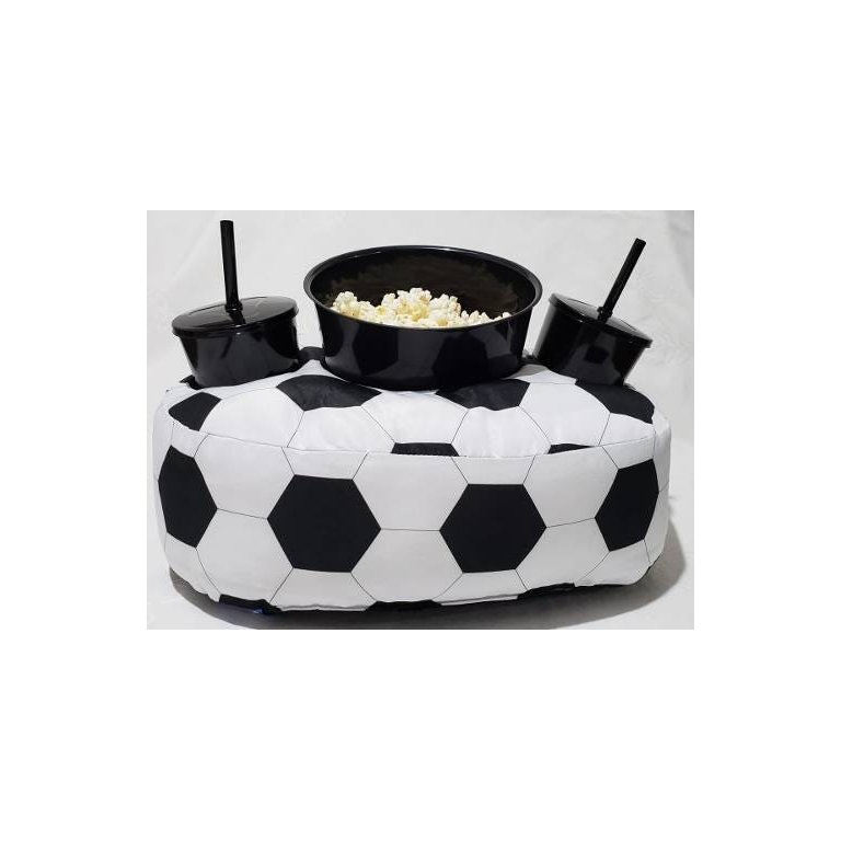 Kit Almofada Com Porta Pipoca 1 Balde + 2 Copos Bola de Futebol APP3008