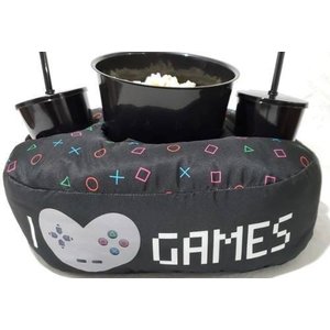 Kit Almofada Com Porta Pipoca 1 Balde + 2 Copos Gamer APP3010