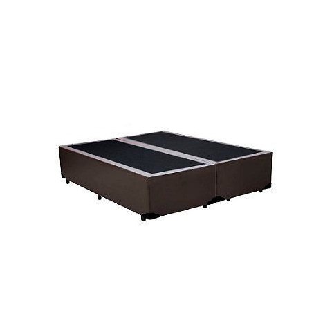 Base Box Casal Bipartido Sintético Marrom 30x138x188