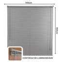 Ver imagem 4 de Persiana Horizontal Pvc 25mm Block Luxo 140larg X 160alt Cinza - Quarto/sala/ Escritório/cozinha/lav