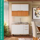 Ver imagem 5 de Balcão para Pia e Armário Aéreo 120 cm MDF Bari Freijo Off Acetinado Poliman