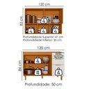 Ver imagem 3 de Balcão para Pia e Armário Aéreo 120 cm MDF Bari Freijo Off Acetinado Poliman