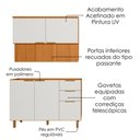 Ver imagem 4 de Balcão para Pia e Armário Aéreo 120 cm MDF Bari Freijo Off Acetinado Poliman