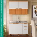 Ver imagem 2 de Balcão para Pia e Armário Aéreo 120 cm MDF Bari Freijo Off Acetinado Poliman