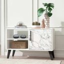 Ver imagem 1 de Rack Balcão para Sala com 1 Porta e Adesivo Mármore Elegante