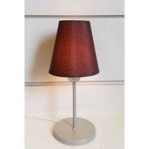 Abajur Cabeceira para Quarto Cone Vivare Md-2005 Cúpula Tecido Cone - Cinza / Café