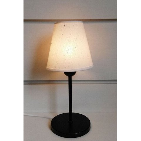 Abajur Cabeceira para Quarto Cone Vivare Md-2005 Cúpula Tecido Cone - Preto / Linho Bege