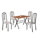 Ver imagem 2 de Conjunto de Mesa Tubular 100cm x 60cm Tampo em MDF com 4 Cadeiras Lívia Prata/Mart