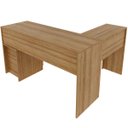 Ver imagem 7 de Mesa de Canto para Escritório em L Angular com 2 Gavetas Amêndoa