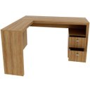 Ver imagem 2 de Mesa de Canto para Escritório em L Angular com 2 Gavetas Amêndoa