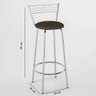Banqueta Alta com Assento Redondo Vinil 93cm - Aço Cromado/cacau - 4