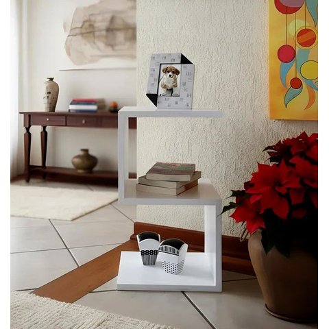 Mesa S Lateral de Apoio ou Mesa de Cabeceira Branco Laca