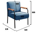 Ver imagem 5 de Kit 2 Poltronas Decorativas Jade Braços Fixo para Sala de Estar, Recepção - Linho Azul
