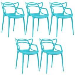 Kit 5 Cadeiras Masters Allegra - Azul Tiffany - 1