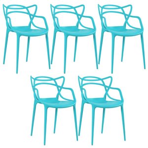 Kit 5 Cadeiras Masters Allegra - Azul Tiffany