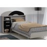 Cabeceira para Cama Box Solteiro 88 cm Elite Jr - Gelius - Cinza com Preto - Cinza com Preto - 1