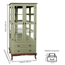 Ver imagem 4 de Cristaleira com Espelho 2 Portas 2 Gavetas e Pés Luiz Xv Sevilha - Verde Chá com Tampo e Base Imbuia