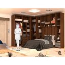 Ver imagem 3 de Guarda Roupa de Canto Casal 8 Portas 7 Gavetas Nogueira Dourado com Cinza Puro Prime Luciane Móveis