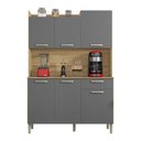 Ver imagem 7 de Armário de Cozinha Compacta 6 Portas 1 Gaveta Berlin - Freijó/gris