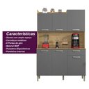 Ver imagem 6 de Armário de Cozinha Compacta 6 Portas 1 Gaveta Berlin - Freijó/gris