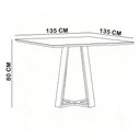 Ver imagem 4 de Mesa de Jantar 8 Lugares Quadrada 135cm Tampo MDF com Vidro Elian N01 Ypê Off White - Lyam Decor