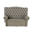 Ver imagem 2 de Kit Cabeceira e Recamier Baú para Cama Box Queen 158cm Larhome Alpes Tecido Suede Veludo Marrom Clar