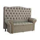 Ver imagem 1 de Kit Cabeceira e Recamier Baú para Cama Box Queen 158cm Larhome Alpes Tecido Suede Veludo Marrom Clar