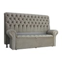 Ver imagem 1 de Kit Cabeceira e Recamier Baú para Cama Box 193cm Larhome Due Tecido Suede Veludo Marrom Médio