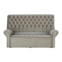 Ver imagem 2 de Kit Cabeceira e Recamier Baú para Cama Box 193cm Larhome Due Tecido Suede Veludo Marrom Médio