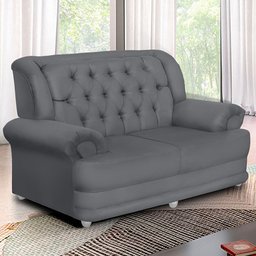 Sofá 2 Lugares Suede Finlândia Cinza - 1