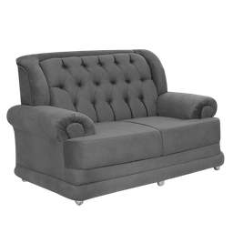 Sofá 2 Lugares Suede Finlândia Cinza - 1