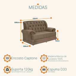 Sofá 2 Lugares Suede Finlândia - 3