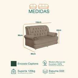 Sofá 2 Lugares Suede Finlândia - 3
