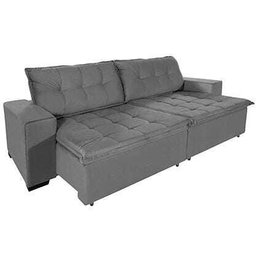 Sofá Retrátil e Reclinável 2,90m Suede Austrália Cinza - 2 Sofá Retrátil e Reclinável 2,90m Suede Austrália Cinza - 2