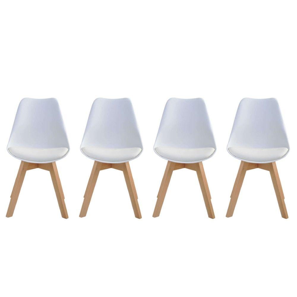 Kit de 4 Cadeiras Prizi Wood E75-Branca - 1