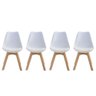 Kit de 4 Cadeiras Prizi Wood E75-Branca - 1