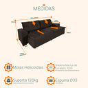 Ver imagem 3 de Sofá Retrátil e Reclinável 2,70m Suede Austrália Marrom Café